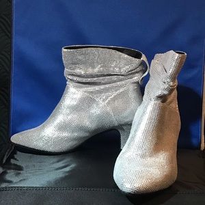 SILVER ANKLE BOOTS